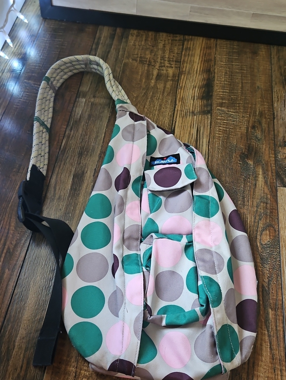 Bundle Kavu Sling Bags - Aqua Citrus, Pink/Green Polka Dot & Multi- Chevron - Picture 6 of 7